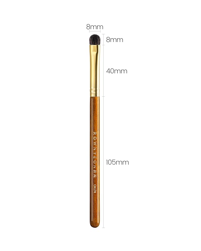 Desert Oak Series Blend-Sculpt Eyeshadow Brush - Contoured Crescent Head for Crease Work, Hypoallergenic Squirrel & Goat Hair Blend, Bubinga Bubinga Handle (CM 174)-GlimoraGlow