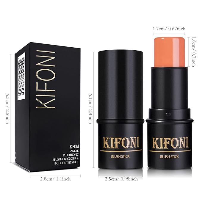 2 Pcs Cream Blush Stick Makeup Kit, Natural Shimmer & Matte Stick Blush Wand for Cheeks, Lightweight Blendable Silky Cream Blush Makeup -Matte Blush (#02 Soft Pink #03 Coral Orange)-GlimoraGlow