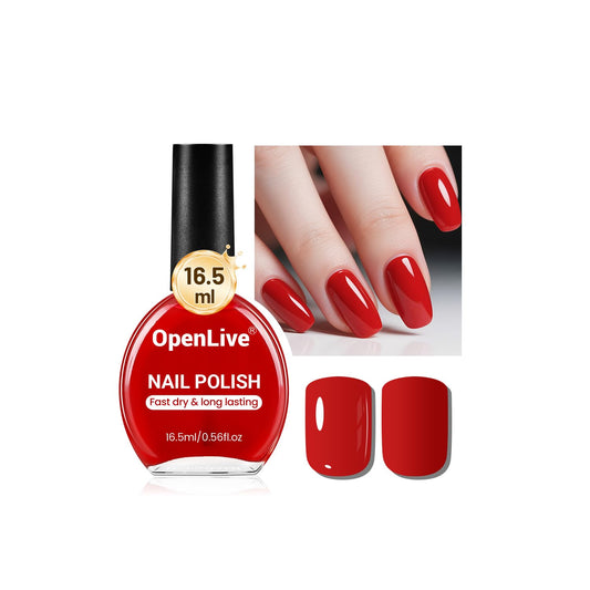 16.5ml Red Nail Polish Large Volume Quick Drying Nail Polish, Fast Drying and Long Lasting Color Nail Art DIY Home Manicure Gift for Women-GlimoraGlow