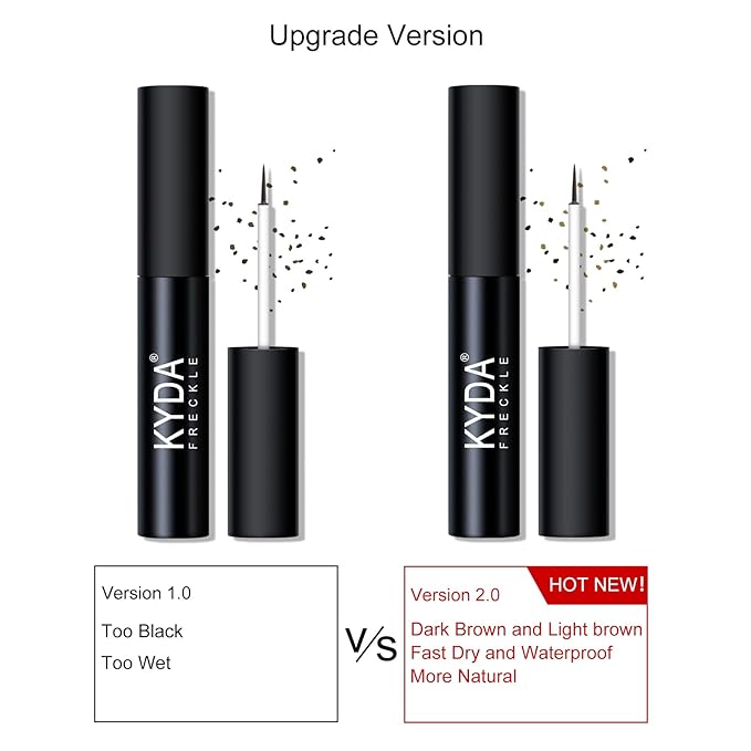 2 Colors Liquid Freckle Pen, Natural Like Freckle Makeup Pen Soft Dot Spot, Waterproof and Smudgeproof Quick Dry for Instant Create Realistic Freckles Make Up(Dark Brown+Light Brown)-GlimoraGlow