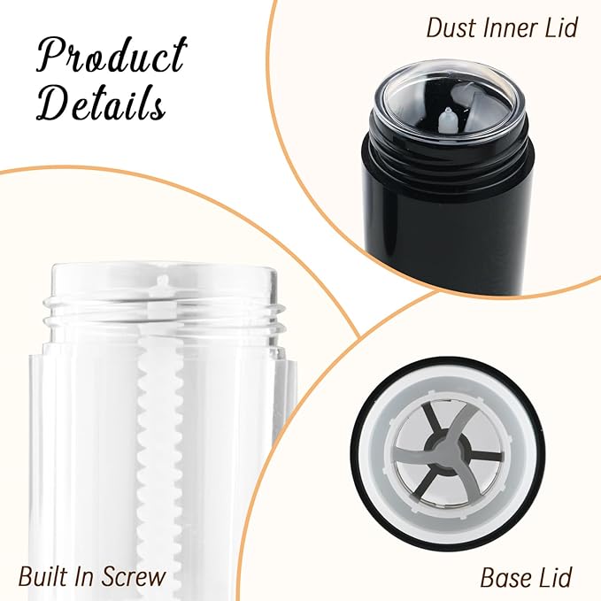 12 Pieces 15g Black Plastic Deodorant Containers,Empty 1/2 oz Travel Lip Balm Tubes,Refillable Twist-UP Solid Perfume Tubes,Lipstick Tubes for DIY-GlimoraGlow