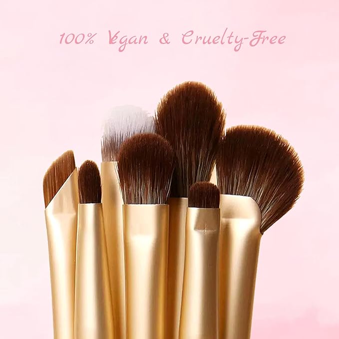 Eyeshadow Makeup Brushes Set with Case 7 PCS Soft Synthetic Hairs Eye Makeup Brushes for Blending Eyebrow Eyeliner Eyeshadow （White）-GlimoraGlow