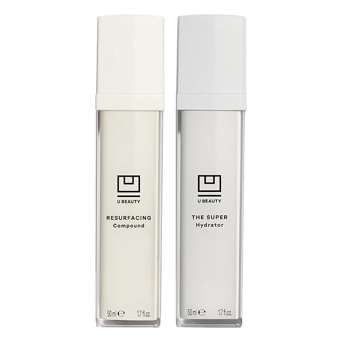 The U Beauty Duo - Resurfacing Compound & SUPER Hydrator Set - Vitamin C & E, Retinol, Hyaluronic Acid - Moisturizing Face Serum Duo for Smooth, Hydrated and Softer Skin, Set of 2 1.7 fl oz-GlimoraGlow