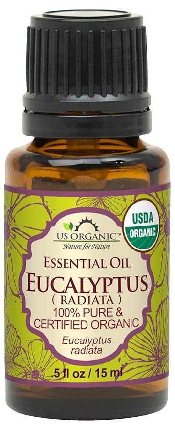 US Organic 100% Pure Eucalyptus Essential Oil (Radiata) - USDA Certified Organic, Steam Distilled - W/Euro droppers (More Size Variations Available) (15 ml / .5 fl oz)-GlimoraGlow