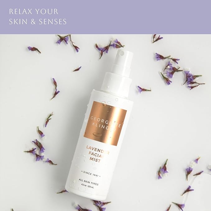 Georgette Klinger Lavender Facial Mist - Moisturizing and Long-Lasting Facial Spray with Aromatherapy, Antioxidants, and Skin-Plumping, Makeup Setting for Dewy, Hydrated Skin - 4.2 oz-GlimoraGlow