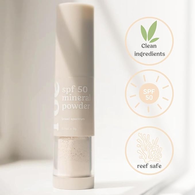 Roe Wellness- Kids SPF 50 Brush On Mineral Sunscreen Powder EWG Certified, Non-Toxic, Reef-Friendly, Easy to Apply for Kids, Babies & Parents (2Pack)-GlimoraGlow