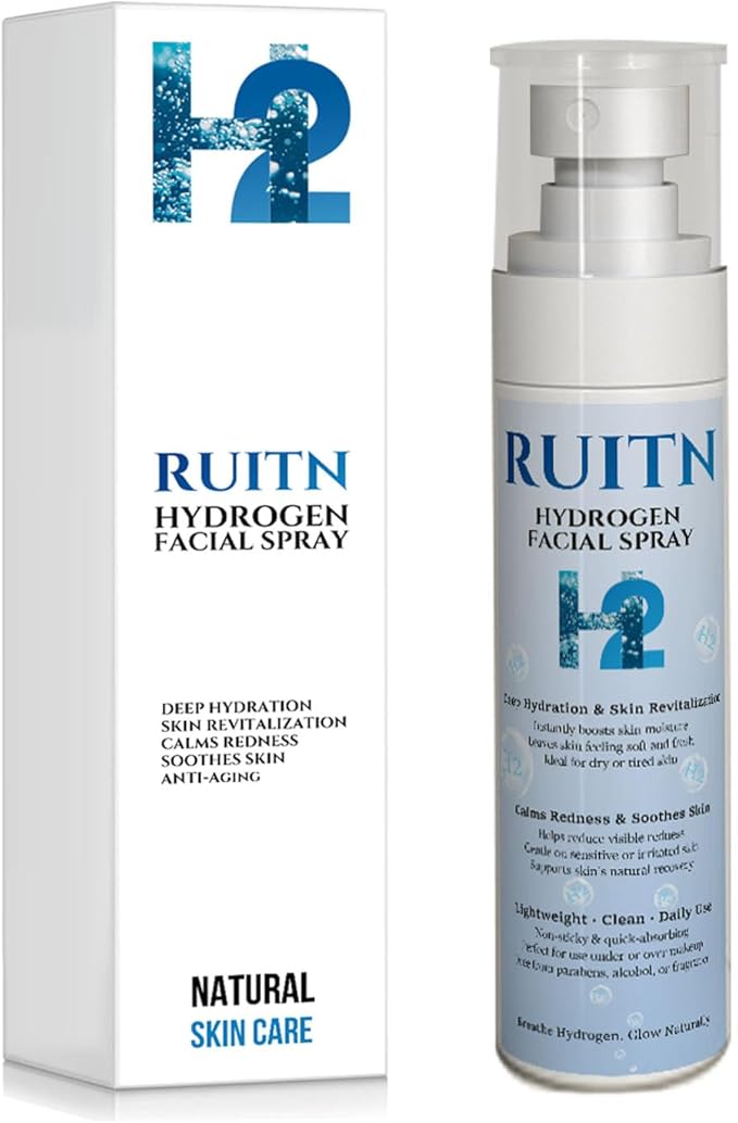 Hydrogen Face Mist Hydrating Spray,with Hydrogen Water Tablets, H2 Water Facial Spray for Deep Hydration,Anti-Aging Antioxidant Rejuvenation,Portable Design-GlimoraGlow
