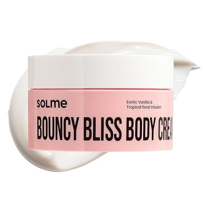 SOLME Brazilian Bum Bum Body Lotion Bouncy Bliss | Skin Tightening Body Butter with Coconut & Jojoba Oil, Collagen & Avocado Extract | Glowing Skin | Peach Vanilla Scent | K-Beauty, 6.76 fl. oz.-GlimoraGlow