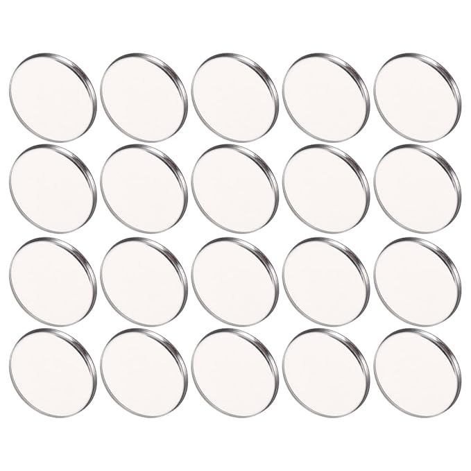 20pcs Metal Makeup Eyeshadow Jars Pan Palettes Tin Lipstick Foundation Single Holder Watercolor Eye Tray Steel Round Blush Pans Magnetic Cosmetic Plate Empty Pigment for-GlimoraGlow