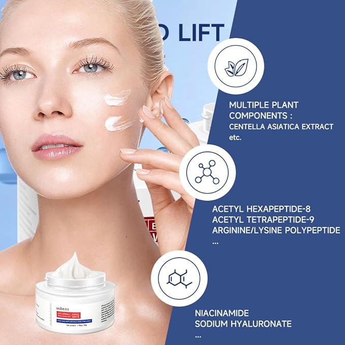 SINPIN aobenz Anti Aging Moisturizer Face Cream for Women & Men - Night Cream for Face & Neck | All Skin Types | Niacinamide + Hyaluronic Acid | Firming, Tightening, Anti Wrinkle, 1.76FL (2PCS)-GlimoraGlow