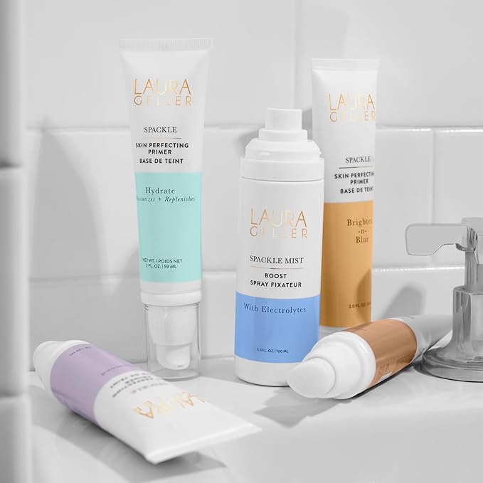 LAURA GELLER NEW YORK Spackle Mist Boost Setting Spray with Electrolytes - Long-Lasting Makeup Spray with Blue Light Protection - Dewy Skin Makeup Setting Spray-GlimoraGlow