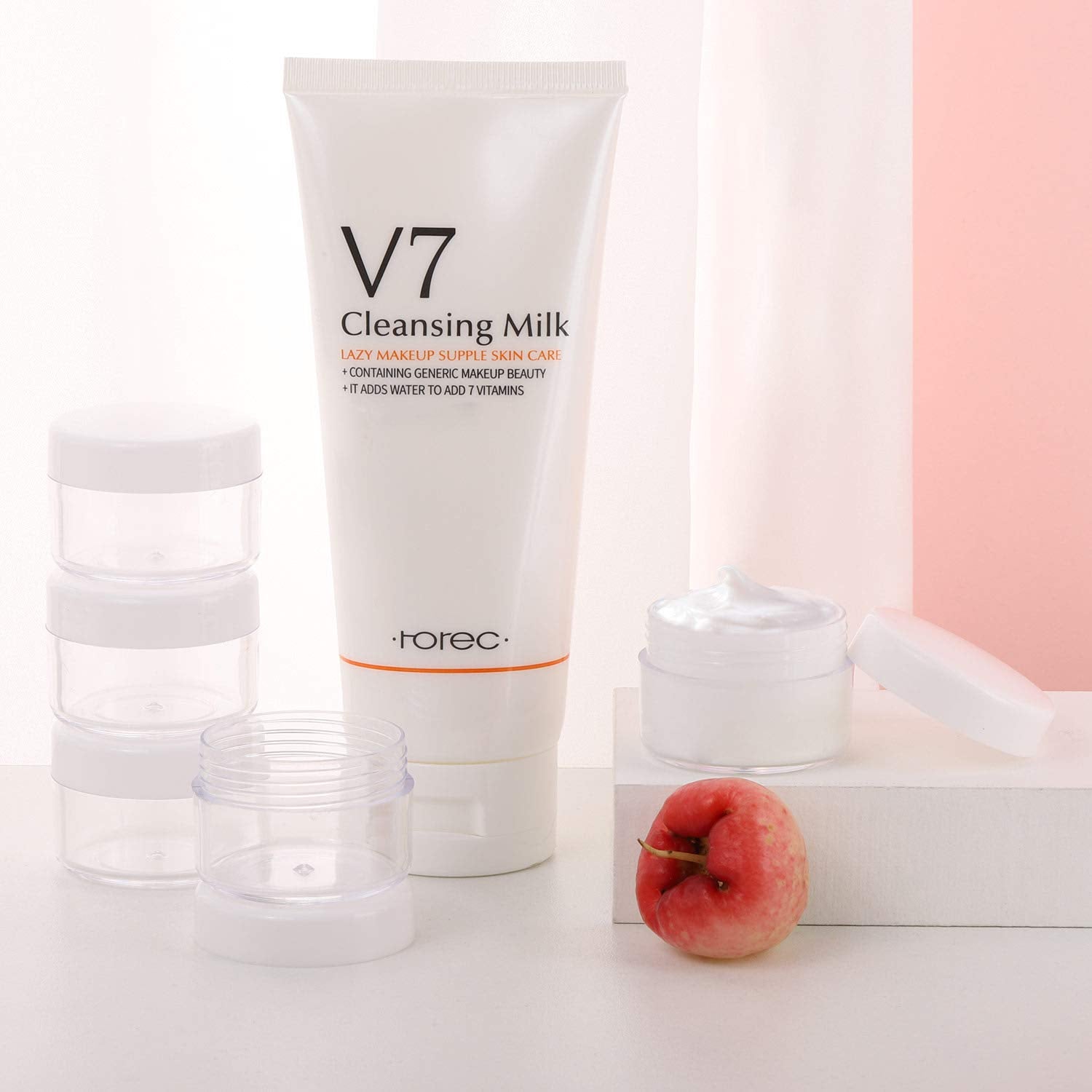 100 Count Empty Makeup Jars 15g Cosmetic Containers with Lids Leak Proof Sample Containers Refillable Plastic Containers - White-GlimoraGlow