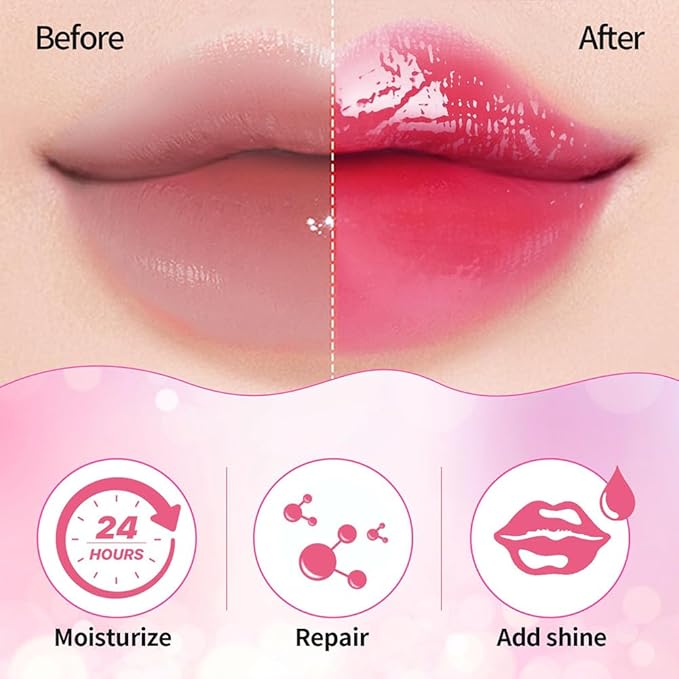 Hydrating Lip Glow Oil, Moisturizing Lip Glow Oil, Nourishing Glossy Transparent Lip Oil, Plumping Lip Oil, Lip Balm, Non-sticky Tinted Toot Lip Balm for Lip Care (RASPBERRY) 0.2 OZ-GlimoraGlow
