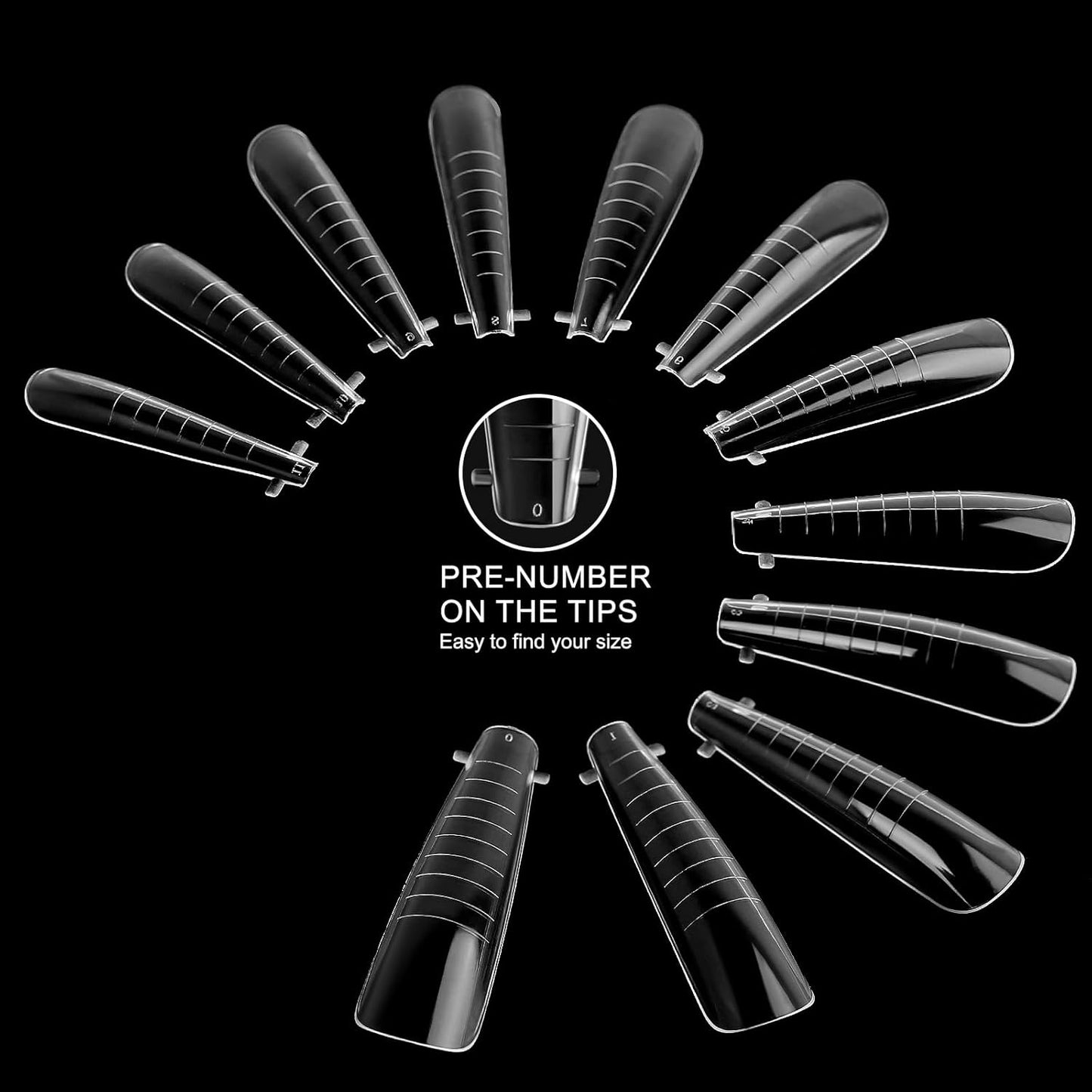 120Pcs Clear Dual Nail Forms,Long Ballet Extension Poly Nail Gel Nail Forms Full Cover Nail Molds 12 Sizes for Solid Nail Gel Glue Nail Art Design Salon&DIY(Extra Long Ballet)-GlimoraGlow