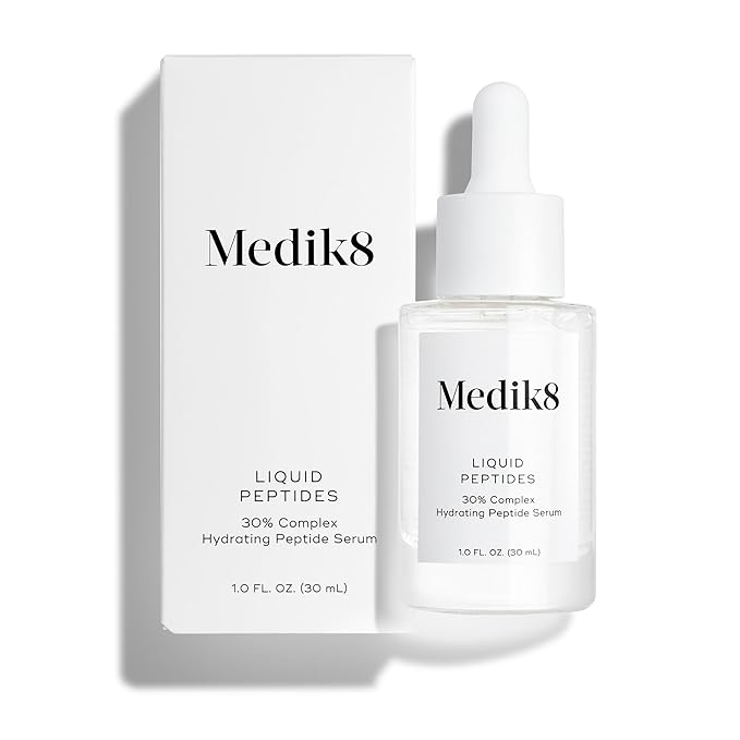 Medik8 Liquid Peptides - Regenerating Multi Peptide Serum - Smooths Wrinkles and Fine Lines - Hydrating, Brightening, Plumping - 1.0 oz-GlimoraGlow