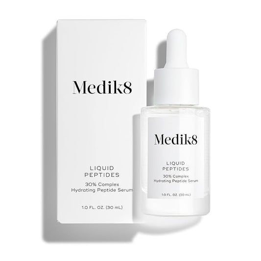 Medik8 Liquid Peptides - Regenerating Multi Peptide Serum - Smooths Wrinkles and Fine Lines - Hydrating, Brightening, Plumping - 1.0 oz-GlimoraGlow
