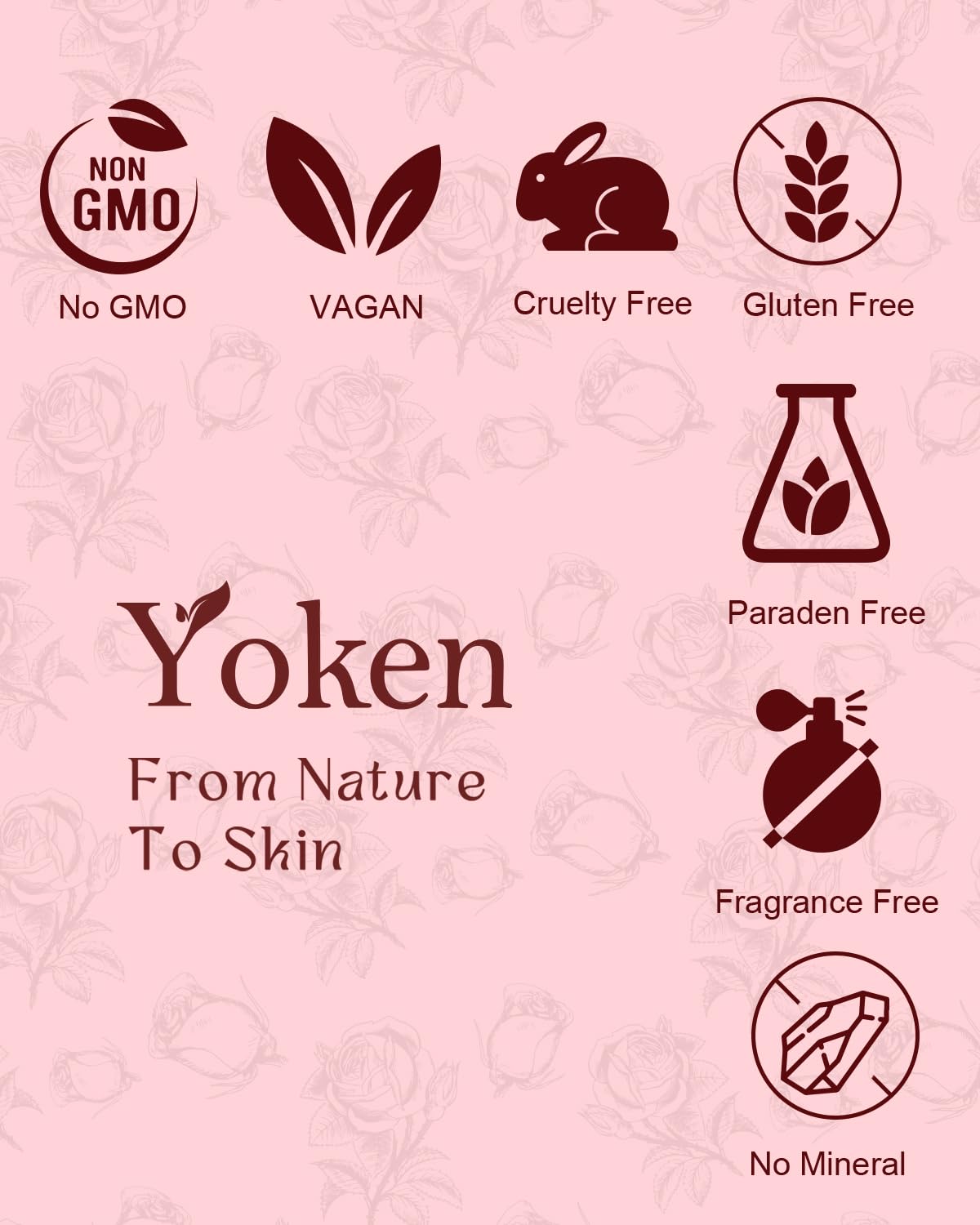 Yoken Multi-Used Body Oil For Skin,Face,Hair and Nails,Multi Purpose Organic oil With Rose Petals,Vitamin E & Almond Oil Nourishing & Hydrating,Body Oil for Moisture & Skin After Bath Oil,8 Fl Oz-GlimoraGlow
