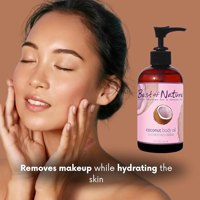 Best of Nature 100% Pure Fractionated Coconut Oil - Liquid MCT Massage & Body Oil, Unscented Moisturizer for Hair, Skin, Face, Aromatherapy Carrier for Essential Oils, Half Gallon (64 fl oz)-GlimoraGlow