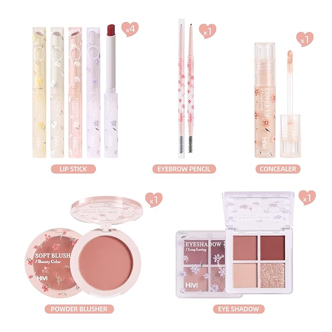 ICE LOVE All in One Makeup Kit, 8-Piece Women Complete Makeup Kit, a Must-Have Gift Set for Beginners or Professional Makeup Sets Beginners. (V102A)-GlimoraGlow