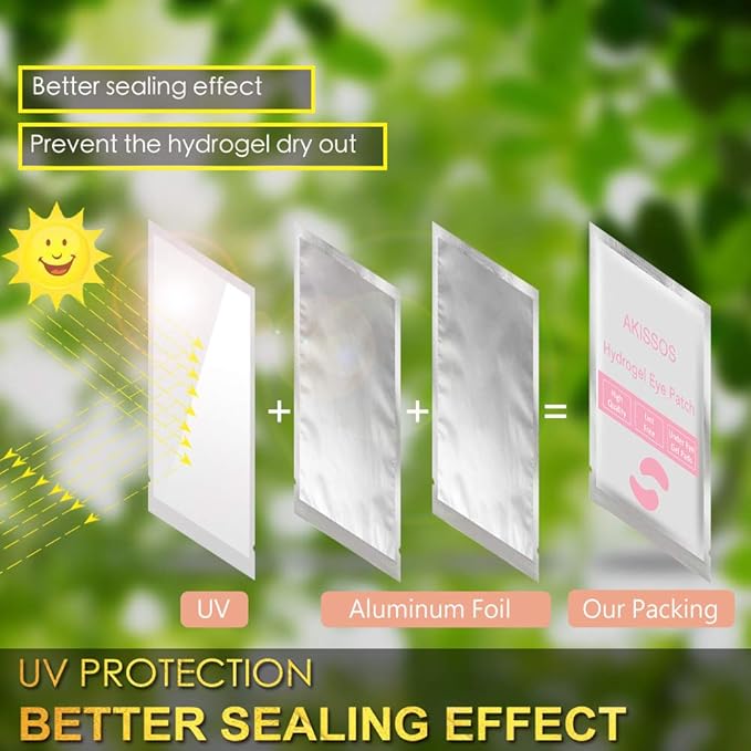 Hydrogel Eye Patch Eyelash Extension Supplies - Akissos 100 PCS Lash Extension Supplies Lift Tint Under Eye Pads Undereye Gel Patches Lint Free Professional Individual DIY Beauty Tool - 3nd Gen-GlimoraGlow