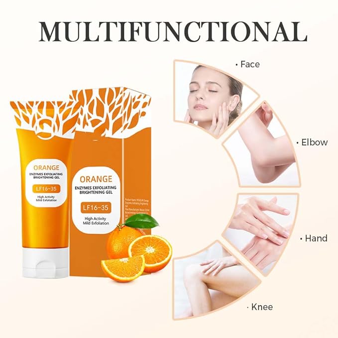 2025 New Orange Exfoliating Gel for Face and Body, Oranges Enzymes Exfoliating Gels Remove Blackheads Moisturize Skin, Upgrade Exfoliatings Cleansing Gel Scrub Clean Pores (Orange X2, One Size)-GlimoraGlow