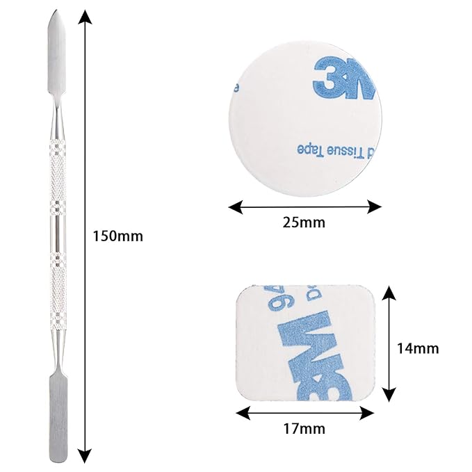 100Pcs Metal Stickers for Magnetic Palette Empty Eyeshadow Makeup Palette + Depotting Spatula (50Pcs Round + 50Pcs Square)-GlimoraGlow