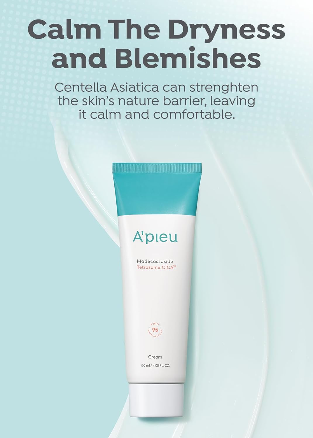 A'PIEU Madecassoside Tetrasome Cica Cream 1.69 fl oz/ 50ml - Upgraded Absorption, Enhanced Skin Barrier, Calming Effects - Centella Asiatica, Asiaticoside, Asiatic Acid-GlimoraGlow