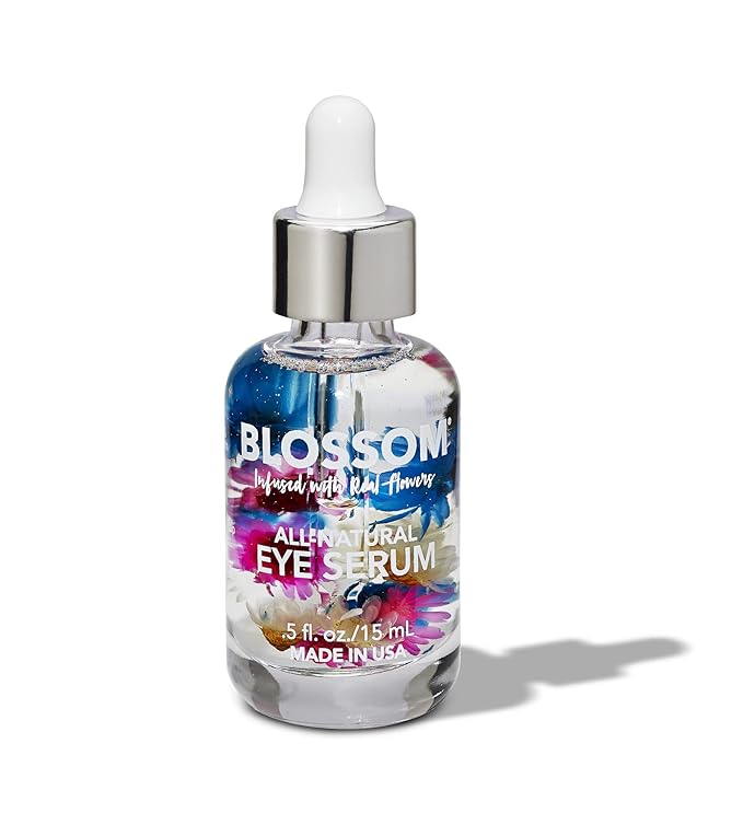 Blossom All Natural Organic Cruelty Free Moisturizing Eye Serum with Essential Oils, Infused with Real Flowers, Made in USA, 0.5 fl. oz./15ml, Winter Wonderland-GlimoraGlow