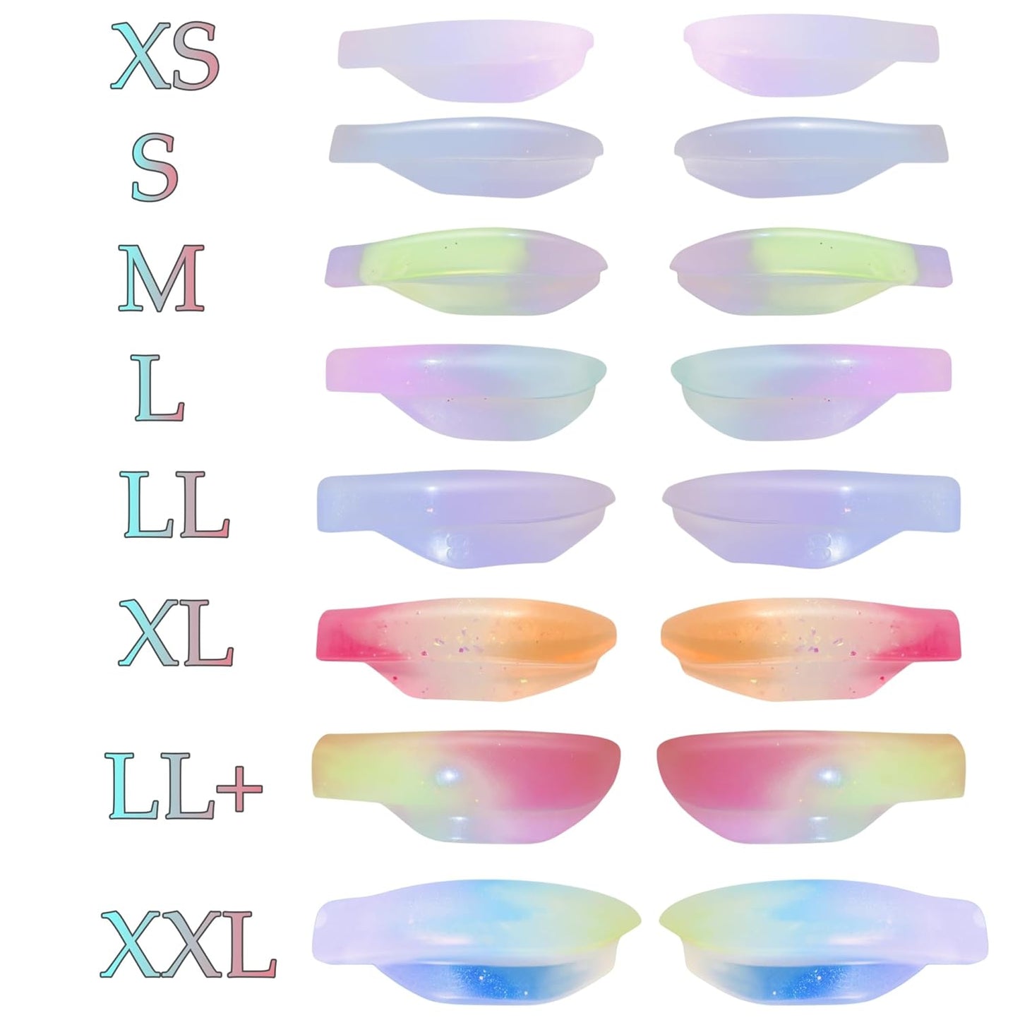 Eyelash Perm Pads 2025 New Gradient Color Silicone Lash Lift Rods Eyelash Perm Silicone Pads 8 Sizes 16 Piece Reusable Soft Lash Lift Pads Shield for Different Length Eyelashes Perfect Lifting-GlimoraGlow