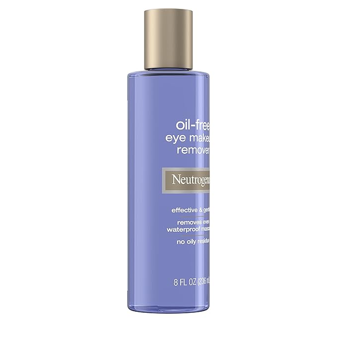 Neutrogena Gentle Oil-Free Eye Makeup Remover & Cleanser for Sensitive Eyes, Non-Greasy Makeup Remover, Removes Waterproof Mascara, Dermatologist & Ophthalmologist Tested, 8.0 fl. oz (Pack of 2)-GlimoraGlow