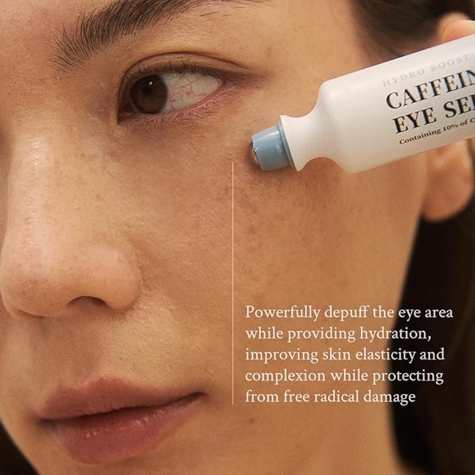Hydro Boost Caffeine Eye Serum (0.33 fl.oz./10ml) - With 10% Caffeine Solution, Niacinamide & Hexapeptide-8, Depuff, Elasticity, Antiwrinkle and Brightening-GlimoraGlow
