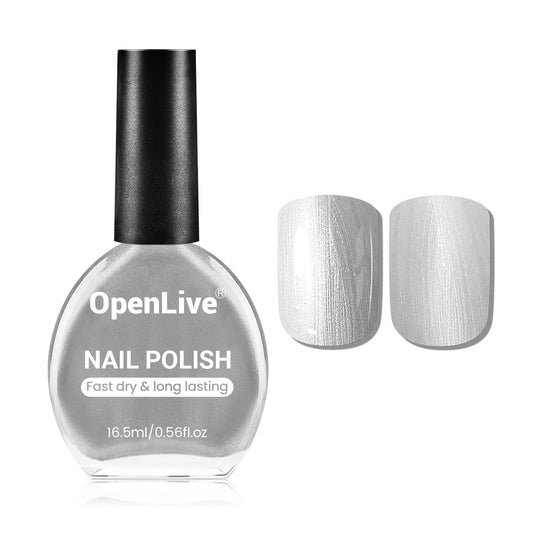 16.5ml Glitter Silver Nail Polish Large Volume Quick Dry Nail Polish, Long Lasting Shine, Fingernail Toenail Nail Art DIY Home Travel Nail Art Gift-GlimoraGlow