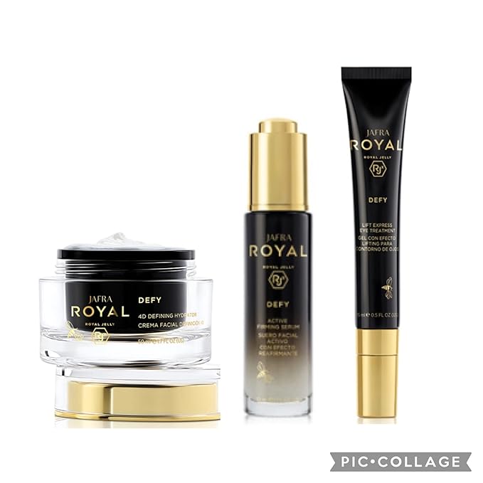 Jafra Royal Jelly Defy Trio-4D Defin Hydrator/Active Firming Serum/Eye Treatment-GlimoraGlow