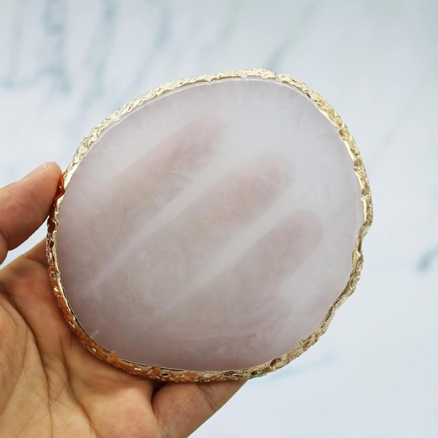 2 Pcs Resin Nail Palette Nail Polish Palette Nail Art Palette with Stainless Stirring Rod (Gray and Green)-GlimoraGlow