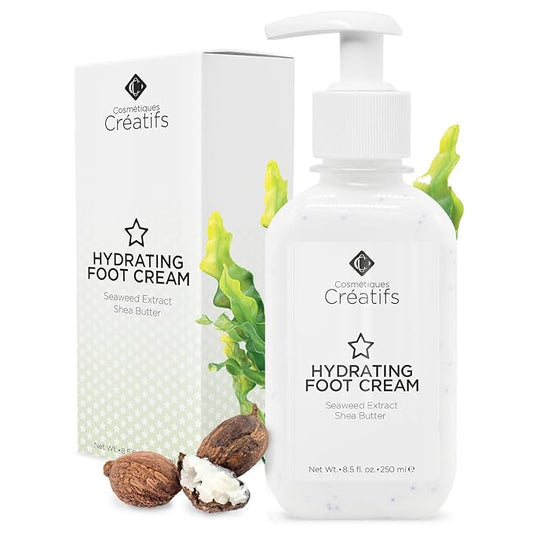 Hydrating Foot Cream for Dry Cracked Heels and Feet, 8.5 fl. oz., Deep Moisturizing Seaweed Extract and Shea Butter, Restores Soft Supple Skin-GlimoraGlow