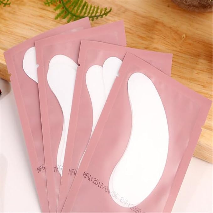 100 Pairs Set，Eye Gel Patches,Under Eye Pads Lint Free Lash Extension Eye Gel Patches for Eyelash Extension (pink)-GlimoraGlow
