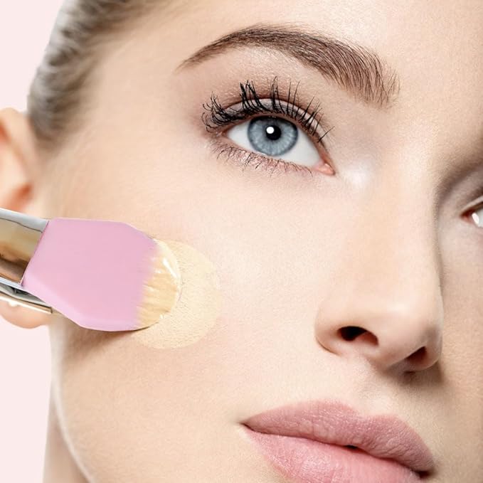 StansOut Foundation Applicator - Liquid Foundation Brush, for Cream or Powder - Easy to Clean - Travel-Friendly, Durable - Ideal for Professional Makeup Results - Pointed Shape, Smooth Silicone Edge-GlimoraGlow