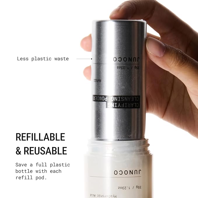 JUNO & Co. JADE Clarifying Cleansing Powder, Refill Pod Only for Effortless Cleanse with Exfoliating and Hydrating-GlimoraGlow