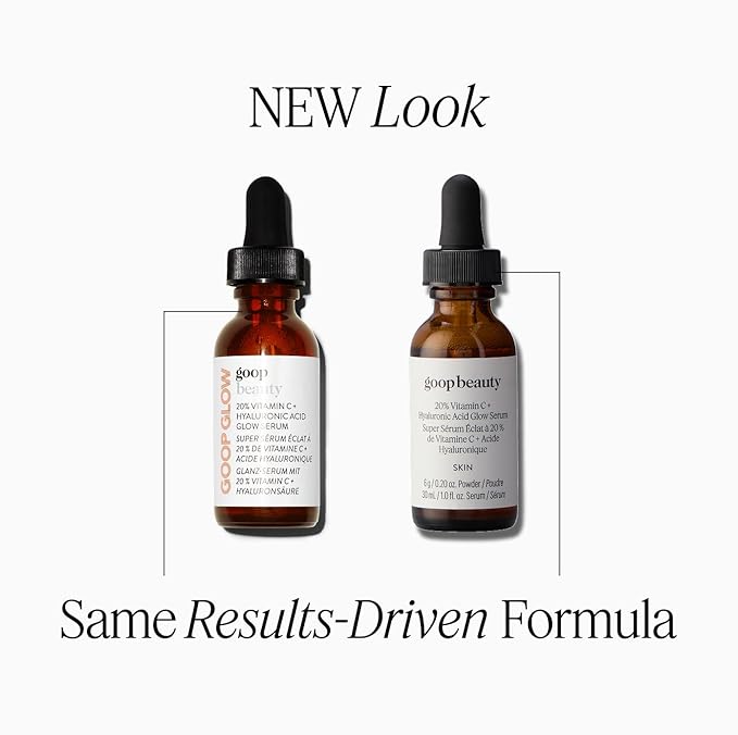 goop Beauty 20% Vitamin C + Hyaluronic Acid Serum | Improves Tone, Texture, & Hydration | L-ascorbic Acid and Hyaluronic Acid | Paraben and Silicone Free | 1 fl oz-GlimoraGlow