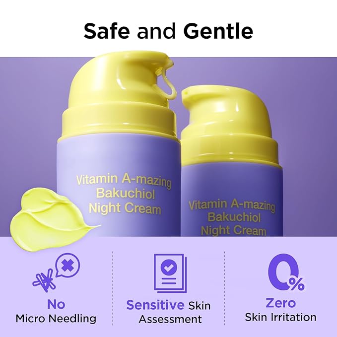 BY WISHTREND Vitamin A-mazing Bakuchiol Night Cream | Retinal, Peptide, Collagen, Ceramide NP, Centella Asiatica, moistfully plump overnight skincare (1.05 Ounce (Pack of 1))-GlimoraGlow