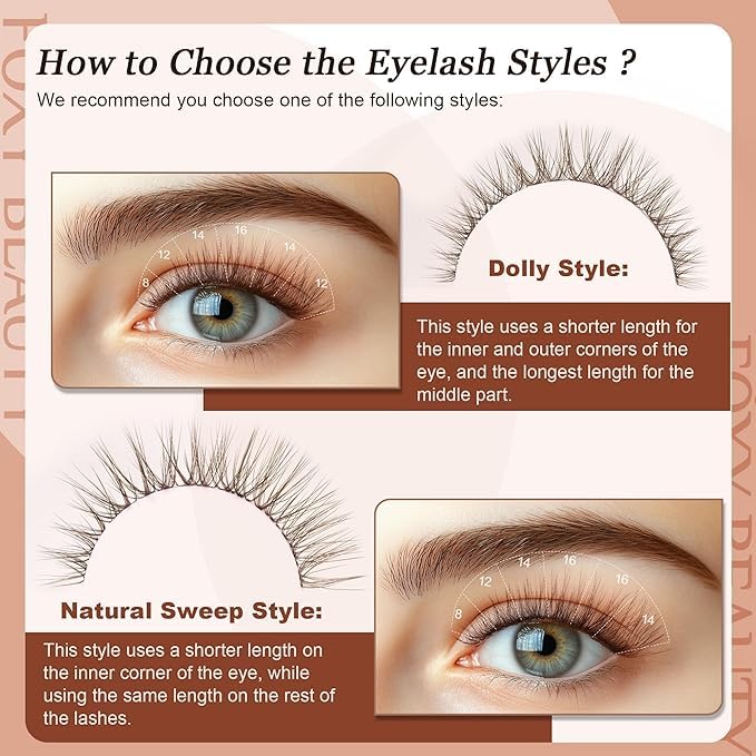 Lash Clusters - Dark Brown Lashes 360PCS Natural Wispy Fluffy Eyelash Clusters 8-16 MM Eyelash Extensions D Curl Faux Mink Lash Extensions DIY at Home-GlimoraGlow