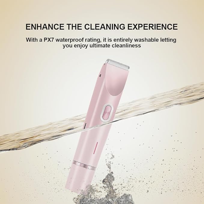 2 in 1 Womens Body Shaver,2025 Glow Aura Electric Razor, Dual Head Shaver Women, Electric Razor for Womens Legs, IPX7 Waterproof Wet & Dry Use Body Intimate Areas,Pink-GlimoraGlow