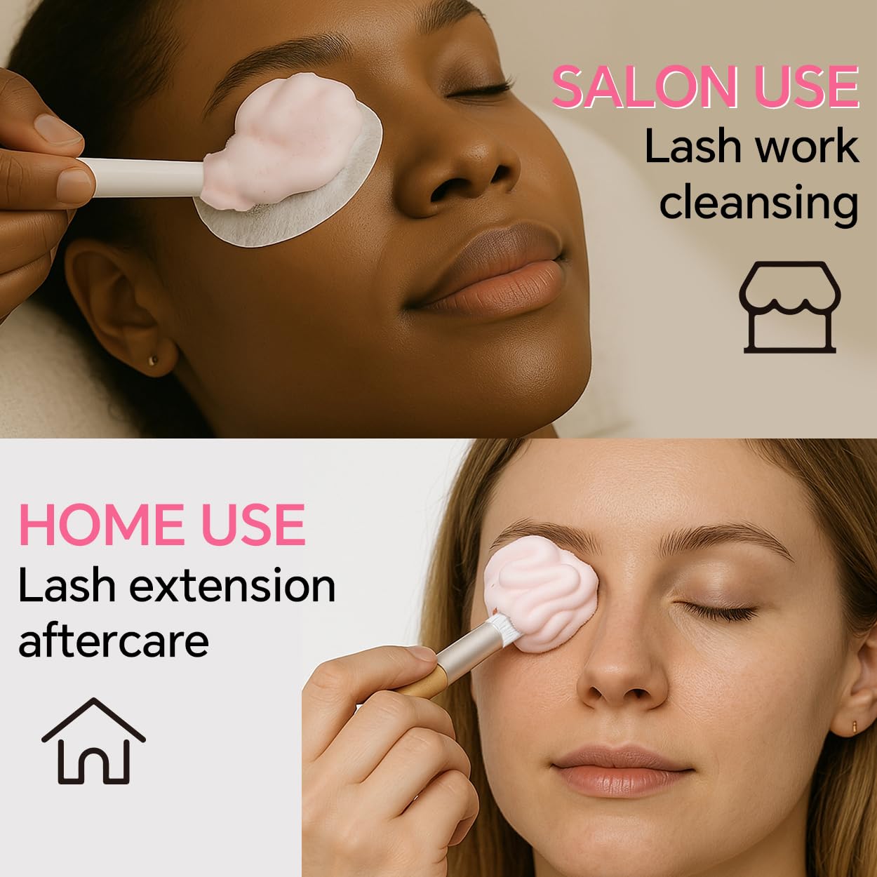 Whipped Lash Cream Shampoo Unscented Foam Cleanser | 100ml Eyelash Extension Cleaning Bath Kit | Salon&Home Use-GlimoraGlow