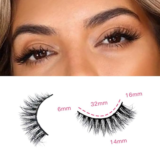 False Eyelashes 48 Pairs Faux Mink Lashes 14mm Wispy Lashes 3D Fluffy Cat Eye Lashes Pack Bulk Wholesale Strip Lashes(style 48-034)-GlimoraGlow