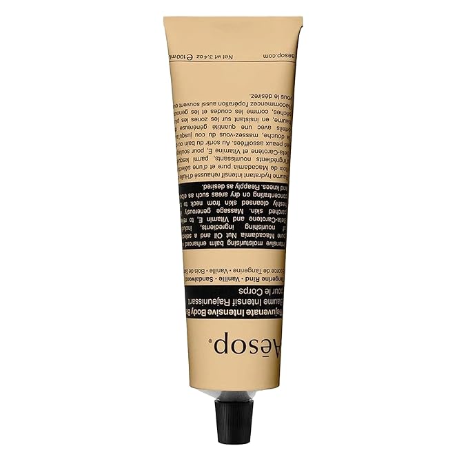 Aesop Rejuvenate Intensive Travel Body Balm | Deeply Nourish Very Dry Skin with Shea Butter and Coconut Oil | 3.4oz / 100 mL-GlimoraGlow