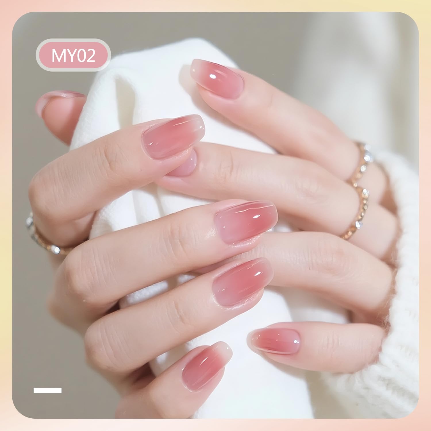 Jelly Nail Polish Set, 10 Color With 2PCS Base and Top Coat Quick Drying High Gloss Shine Jelly Nail Polish Translucent Amber Gray Red Nude Color Holiday Gift Giving-GlimoraGlow