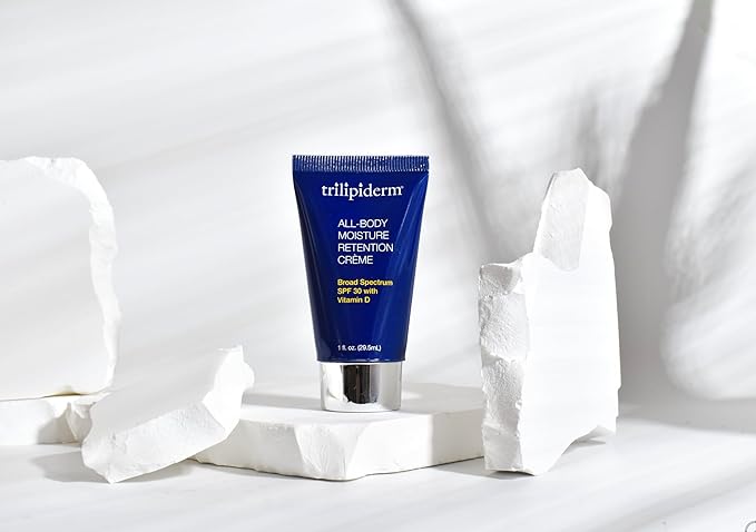 Trilipiderm All-Body Moisture Retention Crème Broad Spectrum SPF 30 with Vitamin D – 2-PACK of Travel-Size 3 Ounce Tubes – Plant-Based All-Day Hydration, Sunscreen for Body and Face-GlimoraGlow
