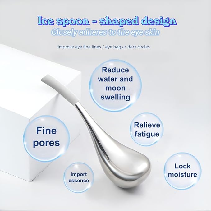 Ice Globes for Face & Eyes, Unbreakable Stainless Steel Cryo Sticks for Beauty Routines, Facials Cold Roller Cooling Globes for Puffiness, Wrinkles, Dark Circles, Headaches(White)-GlimoraGlow