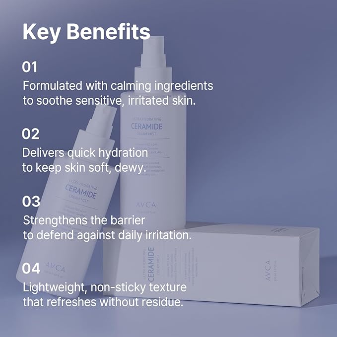 AVCA Ceramide Cream Mist for Deep Hydration and Dewy Glow 5.07 oz-GlimoraGlow