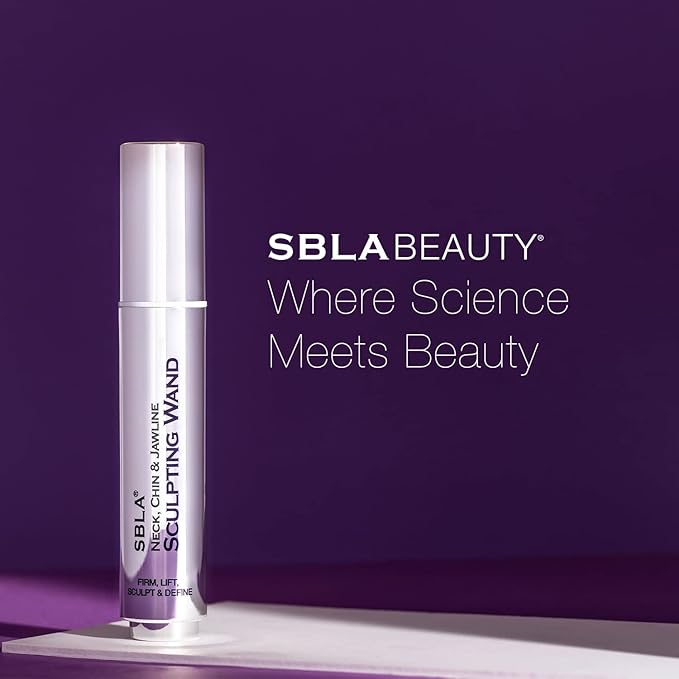 SBLA Beauty - Neck, Chin & Jawline Sculpting Wand 0.7 Fl Oz / 20mL - Lifts & Firms the Neck, Chin, Jawline & Decollete - Reduces Lines & Wrinkles - Smooths, Tightens Sagging Skin - Evens Out Skin Tone-GlimoraGlow